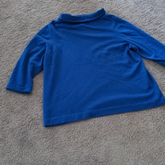 Pure Collection Cashmere Royal Blue Rollover Turtle neck with roll sleeve sz 20 - Picture 7 of 12